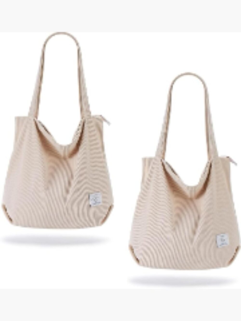 Women's Corduroy Tote Bag with Zipper, Large Shoulder Handbag for Work